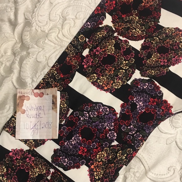 Lularoe TC Tall Curvy Leggings Patch Work Quilt Black Floral New Unicorn Plus*